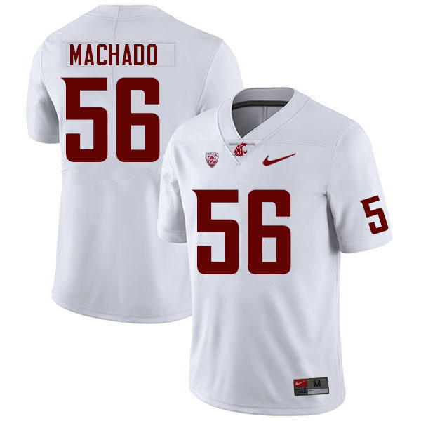Men #56 Gauge Machado Washington State Cougars College Football Jerseys Sale-White